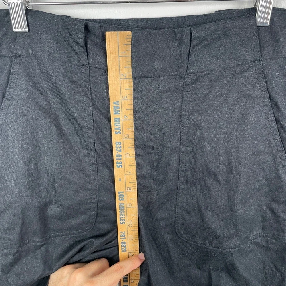 Banana Republic Pants Women 4 Black Slim Stretch Linen Blend Professional Office